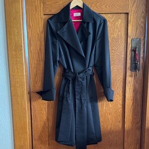 Talbots Black Satin Trench Coat